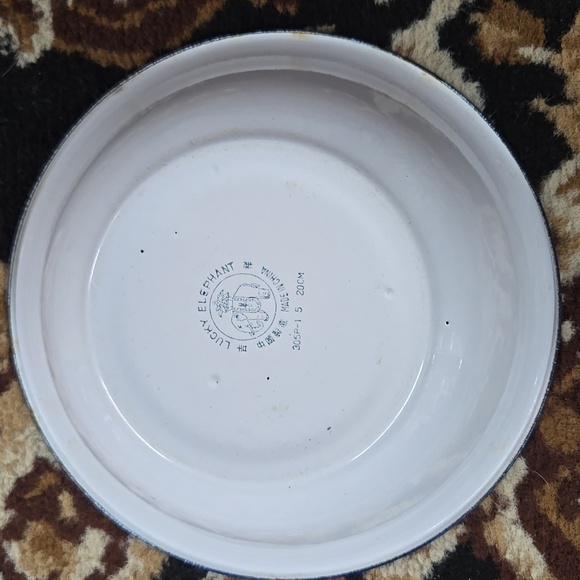 1950s Enamel Fruit Bowl Kitchen Decor Floral 50s Lucky Elephant - Picture 11 of 12